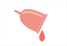 ウフルナカップから経血を流すイメージ画像